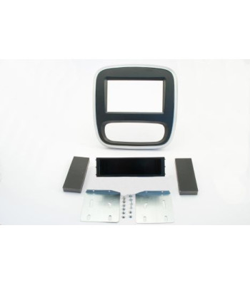 2-DIN Radioramme Opel/Renault Ramme/Nissan. Sort - Sølv