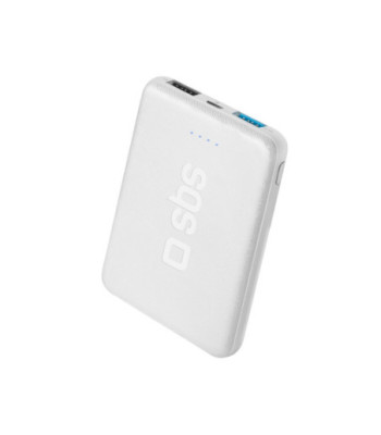 SBS hurtigtopladende powerbank. 5000 mAh. Hvid