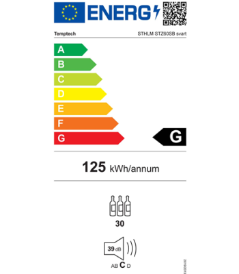 TEMPTECH STHLM STZ60SB - FRITSTÅENDE VINKØLESKAB