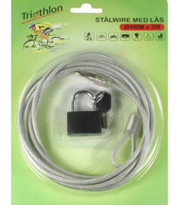 Wire Lock With Padlock 300 cm.