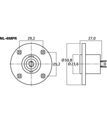 NEUTRIK Speakon-bøsning han - NL4MPRXX-SB