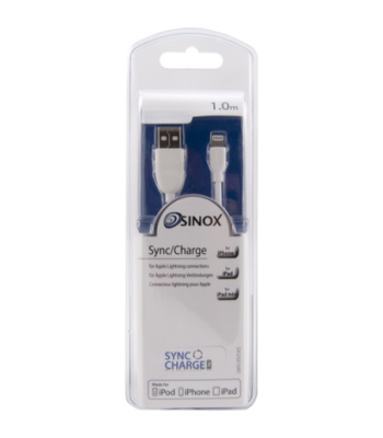 Sinox iMedia Lightning kabel 1m - Hvid