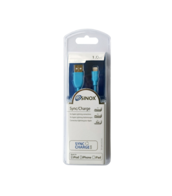 Sinox iMedia Lightning kabel 1m - sort