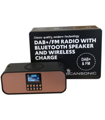 SCANSONIC PA8001 DAB+ RADIO MED TRÅDLØS OPLADER