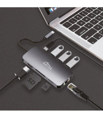 Media-Tech MT5044 8-i-1 USB-C Hub med HDMI og LAN