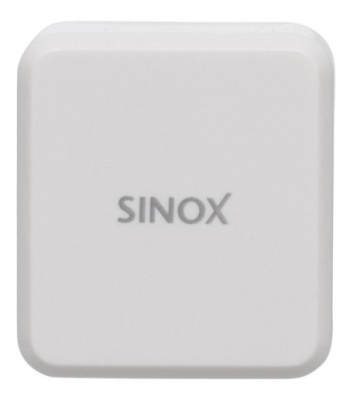 Sinox iMedia 230V dobbelt USB oplader. USB A 2,4A + USB C 3,0A. Hvid