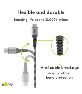 Goobay Forbindelseskabel USB-C _ Sort-Grå _ 1m