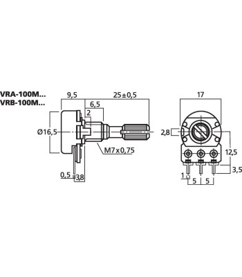 Potmt lin 100KOhm - VRB-100M100 MONACOR