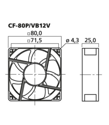 Aksialventilator - CF-80P/VB12V ORG.MAKERS BRAND