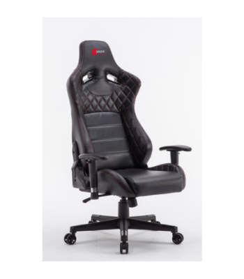 Sinox gamingstol i sort med røde syninger