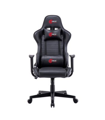 Sinox gamingstol i sort med røde syninger