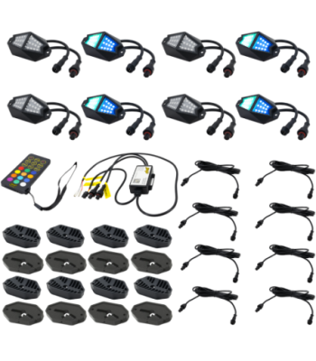 8-VEJS UDVIDELSEBART DYNAMISK RGB ROCK LYS-SÆT SPXDK8