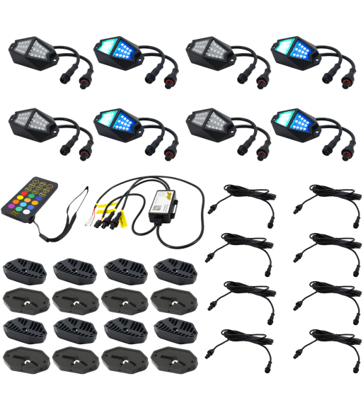 8-VEJS UDVIDELSEBART DYNAMISK RGB ROCK LYS-SÆT SPXDK8