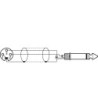 XLR-jack kabel 15cm - MCA-15/1 Monacor