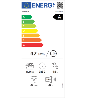 GORENJE WNEI84AS - FRONTBETJENT VASKEMASKINE