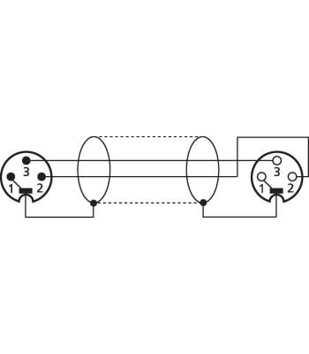 Mikrofonkabel 1m sort - MEC-100/SW Monacor