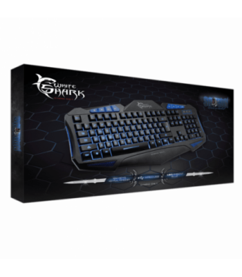 White Shark GK-1621B gamertastatur - BLÅ/SORT