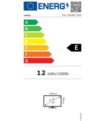 Lenco DVL-1962 19'' TV med 12 volt og DVD