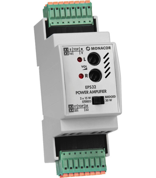 MONACOR Forstærker 2x15W DIN - EPS32
