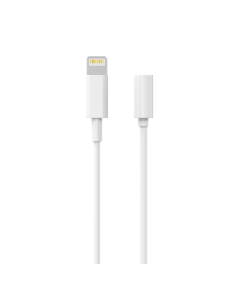 Sinox PRO Lightning Jack adapter m/original Apple chip. 0,15m. Hvid