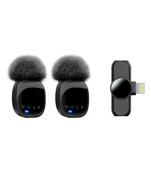 Lippa Dual Wireless Wind Protected Microphone With Lightning Connector Lippa Dual Wireless Wind Protected Microphone With Lightning Connector