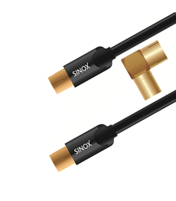 Sinox SHD antennekabel. 3m. Sort