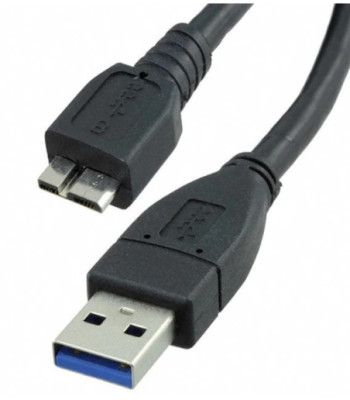 Sinox One USB A - Micro USB 3.0 kabel. 1,8m. Sort