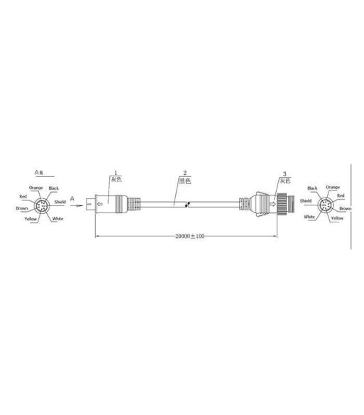 20 M. KABEL-6 PIN VÅDT MILJØ 20 M. KABEL-6 PIN VÅDT MILJØ