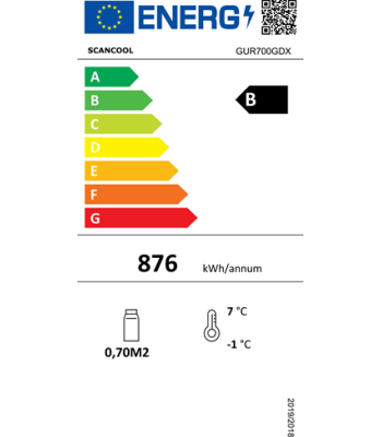 SCANDOMESTIC GUR700GDX - LAGERKØLESKAB