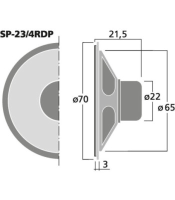 Højttaler - SP-23/4RDP MONACOR