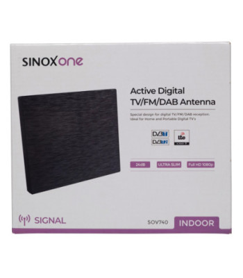 Sinox One digital radio og TV stueantenne slim. Sort
