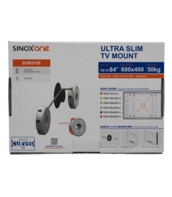 Sinox One TV ultra slim vægbeslag. 19"-84"