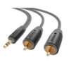 Sinox 3,5mm mini jack til phono kabel. 10m. Grå/sort