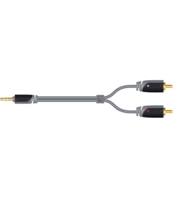 Sinox 3,5mm mini jack til phono kabel. 10m. Grå/sort