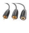 Sinox 3,5mm mini jack til phono kabel. 1m. Grå/sort