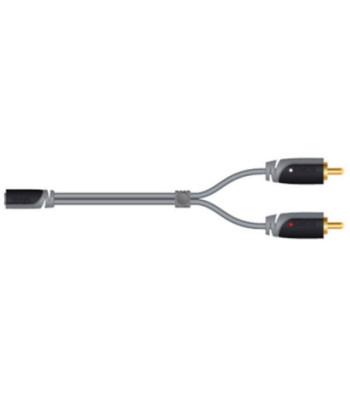 Sinox 3,5mm mini jack til phono kabel. 1m. Grå/sort