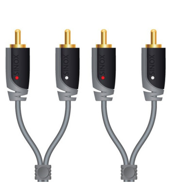 Sinox Phono kabel. 10m. Grå/sort