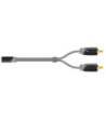 5mm mini jack til phono kabel. 1m. Grå/sort