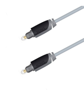 Sinox optisk kabel. 10m. Grå/sort