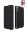 ITSKINS HYBRID FOLIO cover til iPhone XS / X®. Sort og rød med genanvendt læder