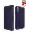 ITSKINS HYBRID FOLIO cover til iPhone XS / X®. Navy blå med genanvendt læder