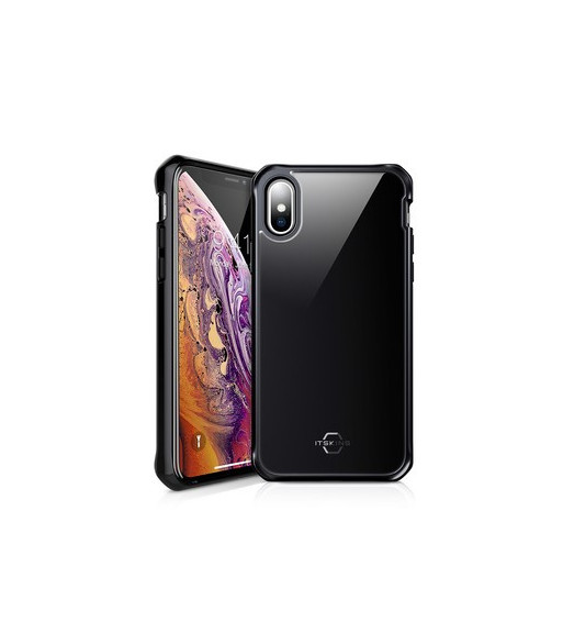 ITSKINS HYBRID GLASS cover til iPhone XS / X®. Sort ITSKINS HYBRID GLASS cover til iPhone XS / X®. Sort
