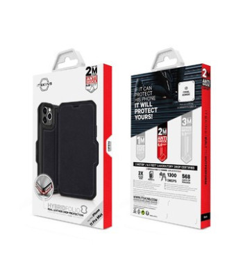 ITSKINS HYBRID FOLIO cover til iPhone 11 Max / XS Max®. Sort med genanvendt læder