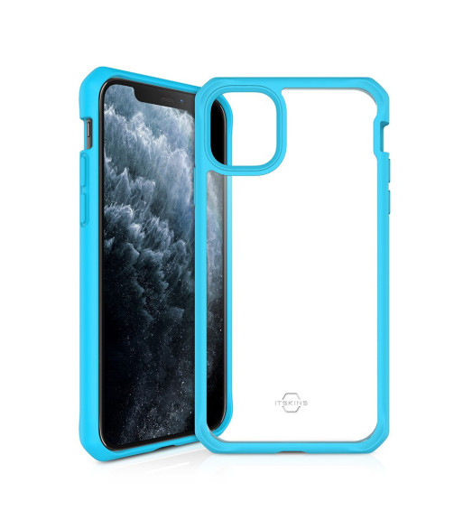 ITSKINS HYBRID SOLID cover til iPhone 11 Pro Max / XS Max®. Blå og gennemsigtig