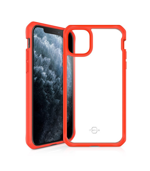 ITSKINS HYBRID SOLID cover til iPhone 11 Pro Max / XS Max®. Koral og gennemsigtig ITSKINS HYBRID SOLID cover til iPhone 11 Pro Max / XS Max®. Koral og gennemsigtig