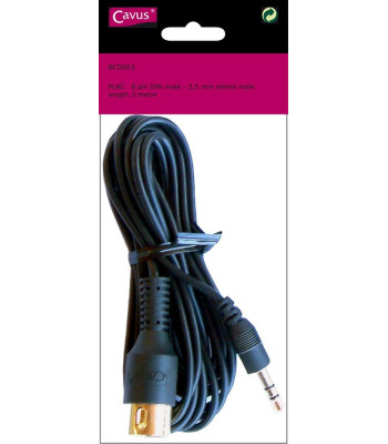 Cavus Mp3 kabel. 3m. Sort