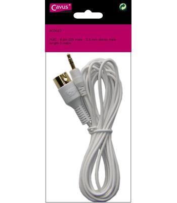Cavus Mp3 kabel. 3m. Hvid