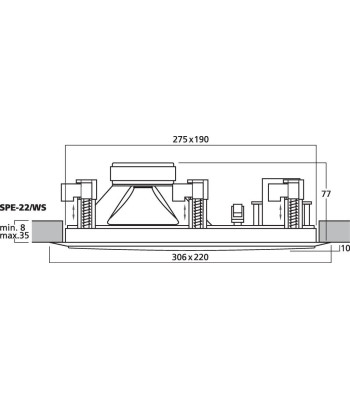 HiFi indbygningshøjttaler - SPE-22/WS MONACOR