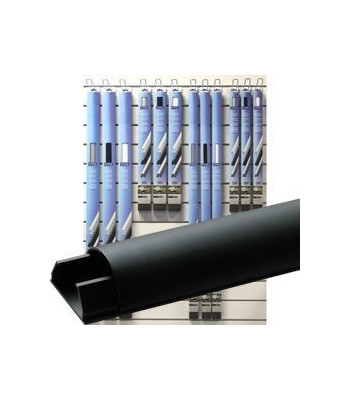 Cavus kabelskinne aluminium. Sort