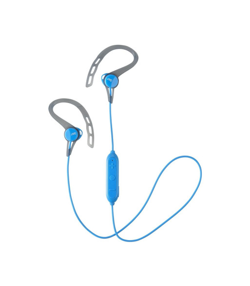 JVC trådløse in-ear høretelefoner til sport med fjernbetjening og mikrofon. Blå JVC trådløse in-ear høretelefoner til sport med fjernbetjening og mikrofon. Blå